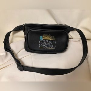 Grand Casino Men’s Black Vintage Embroidered Logo Fanny Pack 1990’s